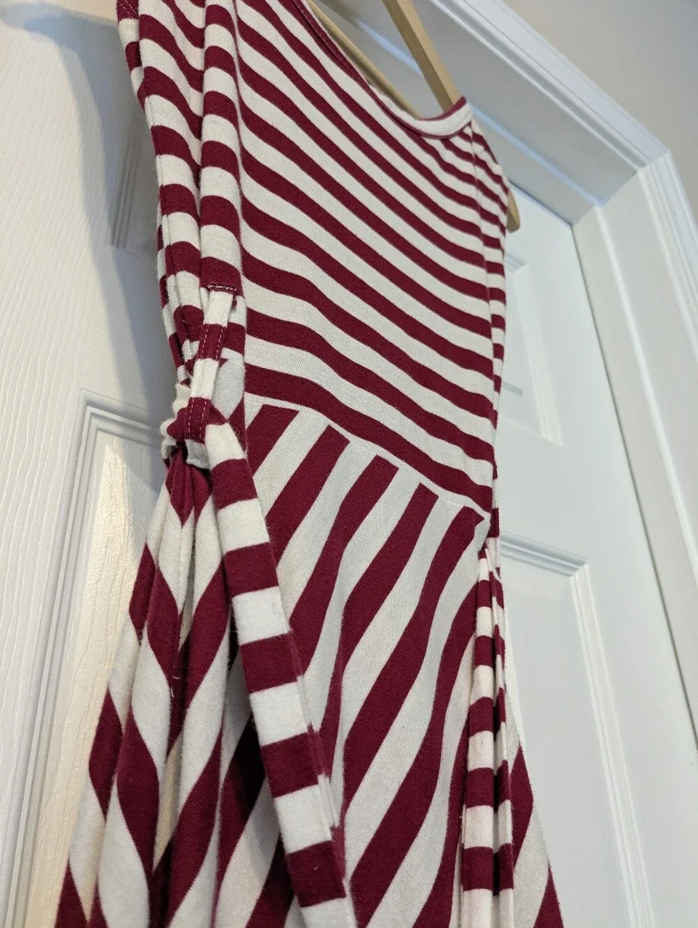 Synergy Modcloth Organic Cotton Red & White Striped Dress